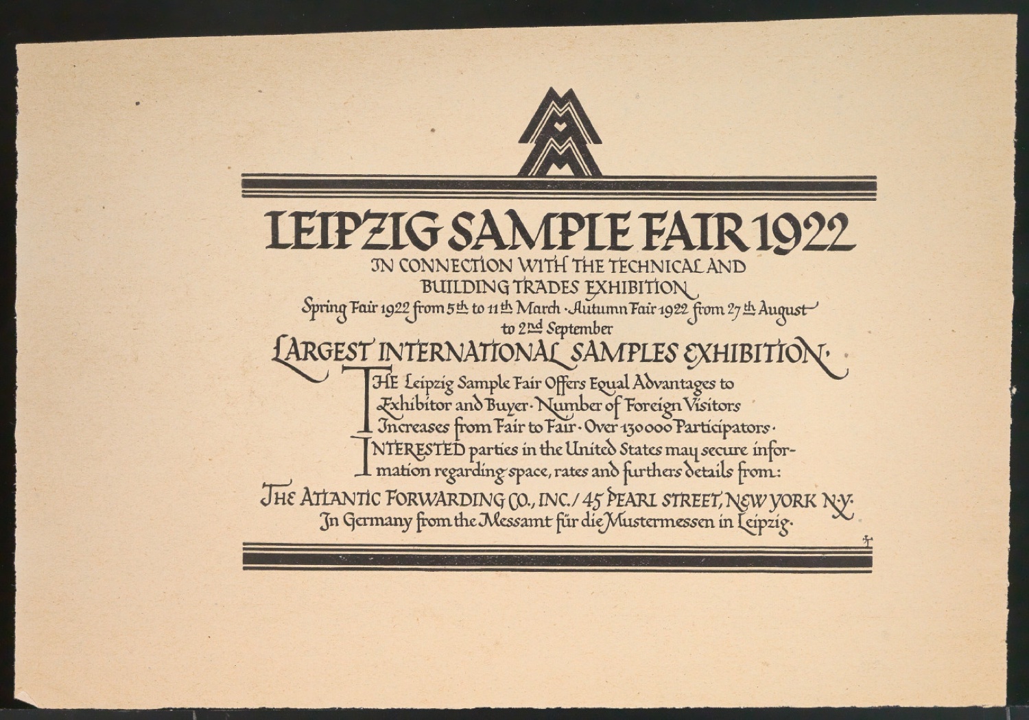 Probedrucke für Anzeigen Leipziger Messe — Blatt 71