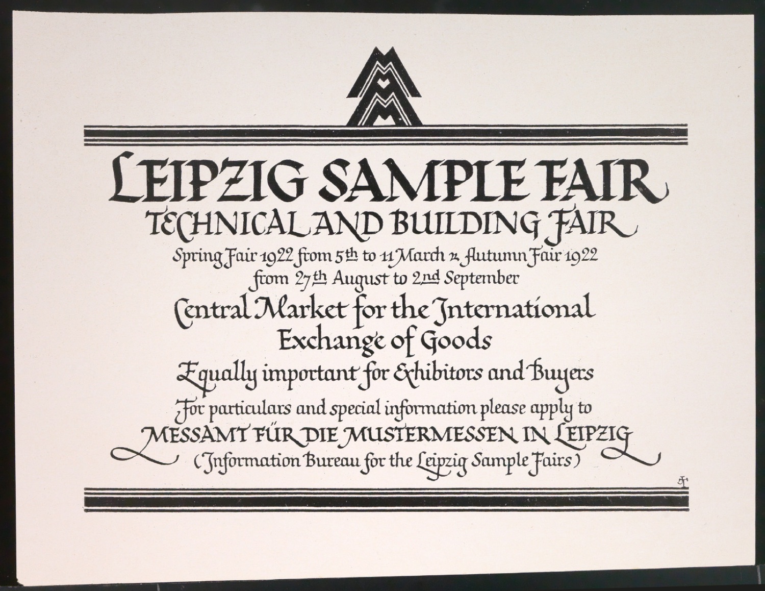 Probedrucke für Anzeigen Leipziger Messe — Blatt 81