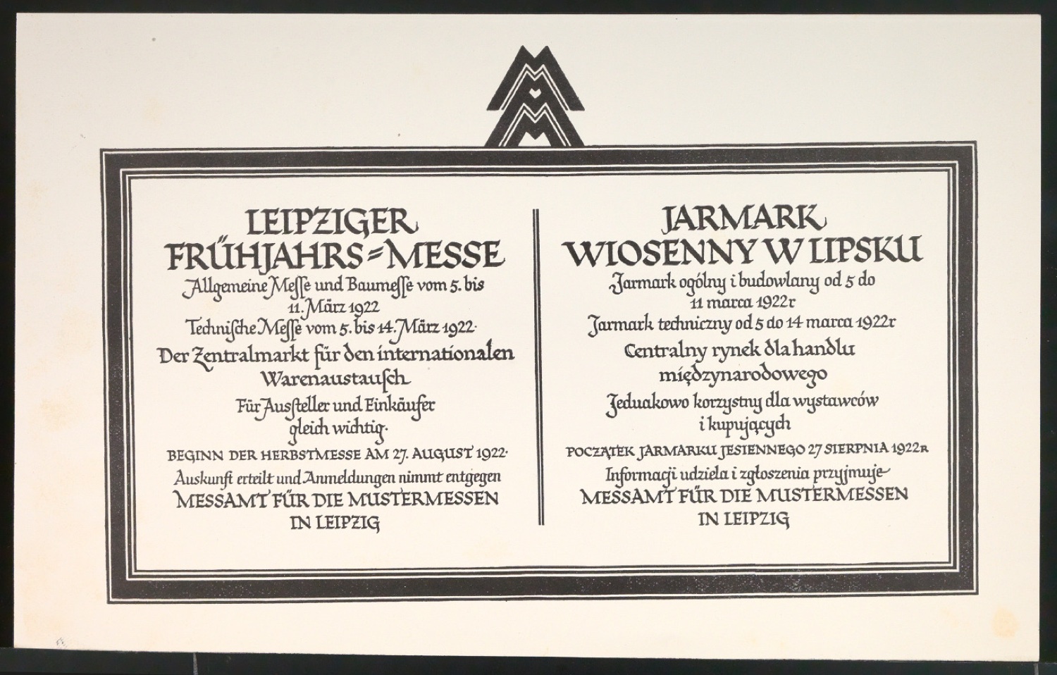 Probedrucke für Anzeigen Leipziger Messe — Blatt 85