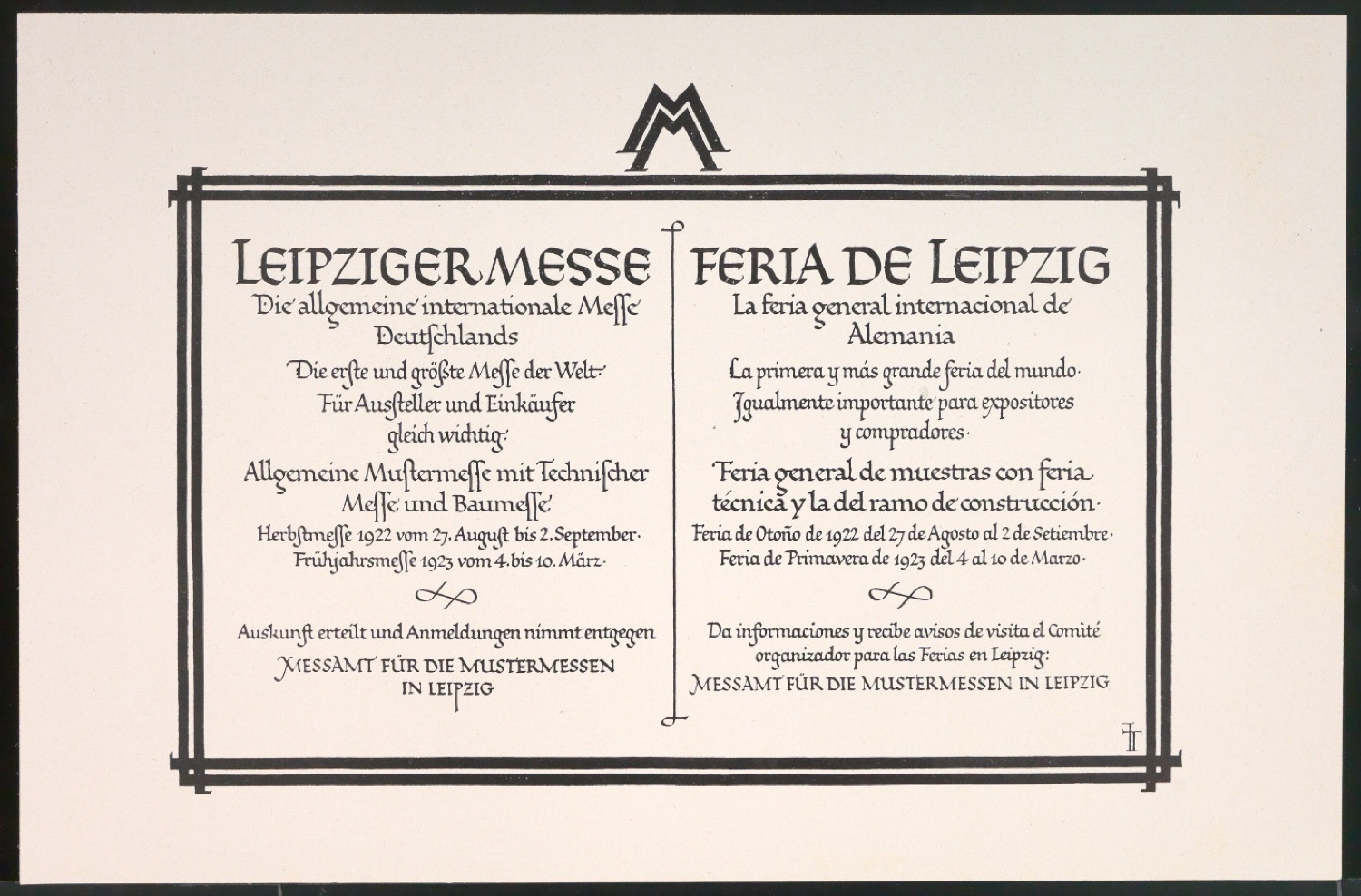 Probedrucke für Anzeigen Leipziger Messe — Blatt 89