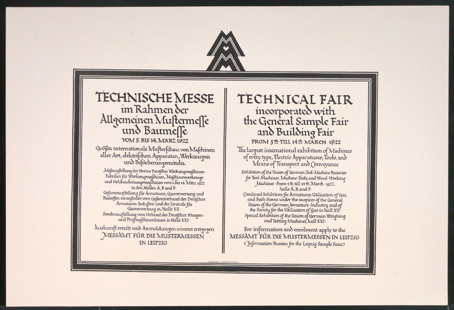 Probedrucke für Anzeigen Leipziger Messe — Blatt 91