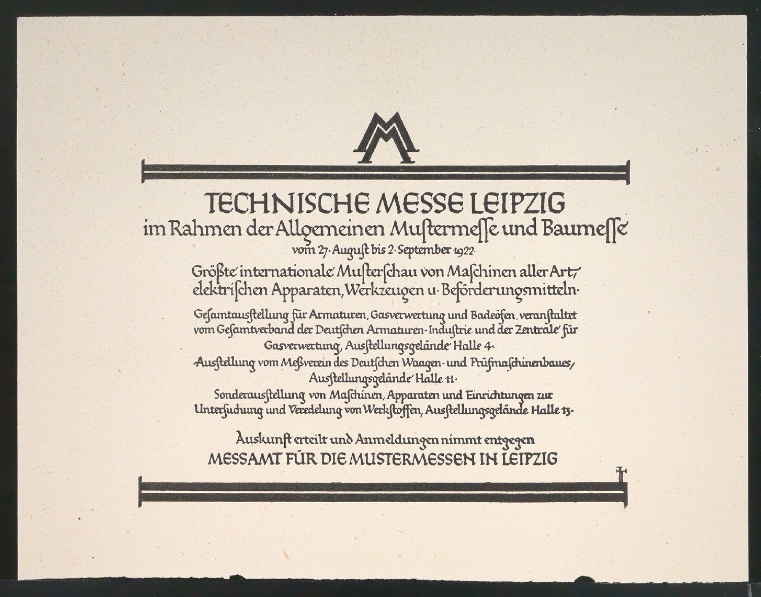 Probedrucke für Anzeigen Leipziger Messe — Blatt 101
