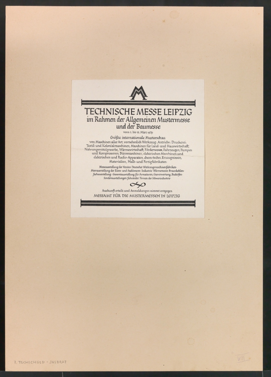 Probedrucke für Anzeigen Leipziger Messe — Blatt 105
