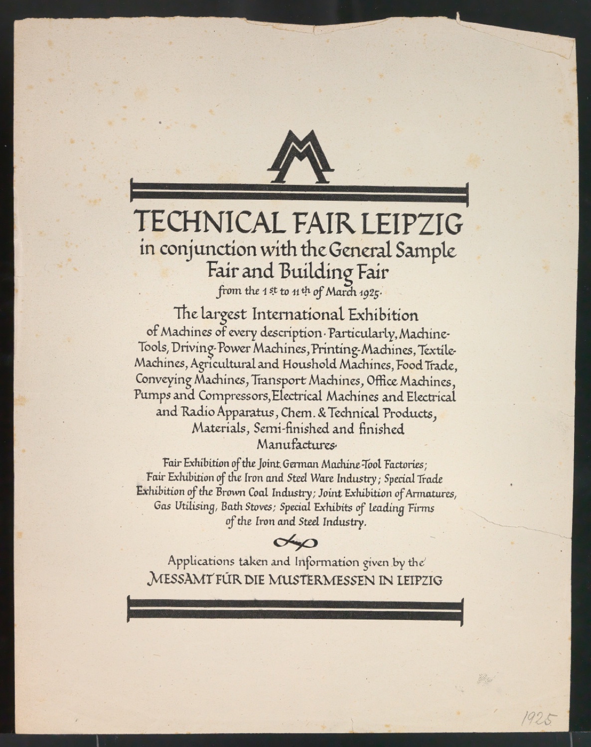 Probedrucke für Anzeigen Leipziger Messe — Blatt 107