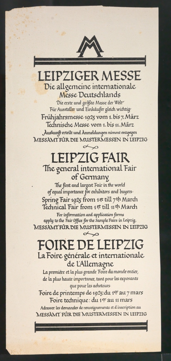 Probedrucke für Anzeigen Leipziger Messe — Blatt 115