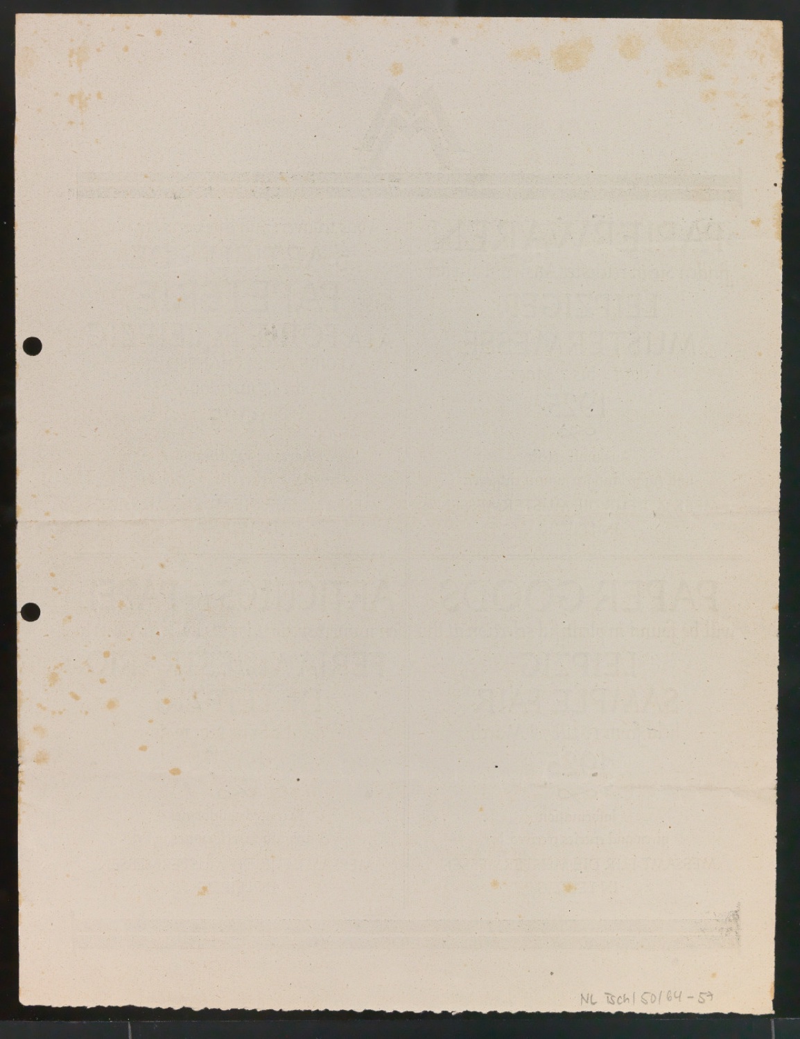 Probedrucke für Anzeigen Leipziger Messe — Blatt 118