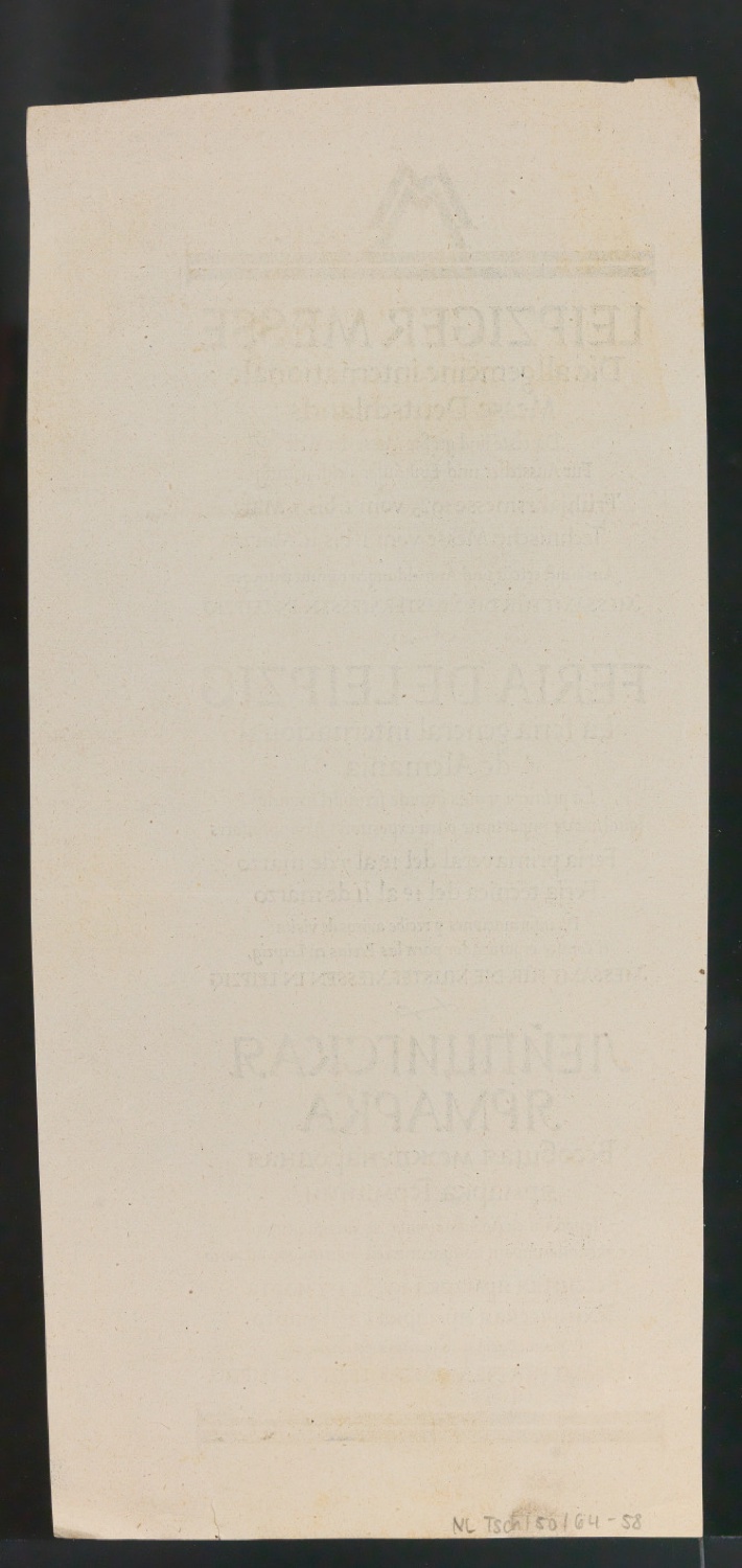 Probedrucke für Anzeigen Leipziger Messe — Blatt 120