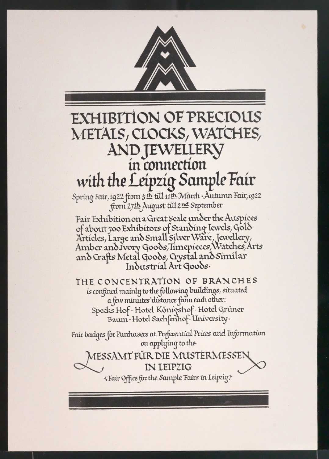 Probedrucke für Anzeigen Leipziger Messe — Blatt 123