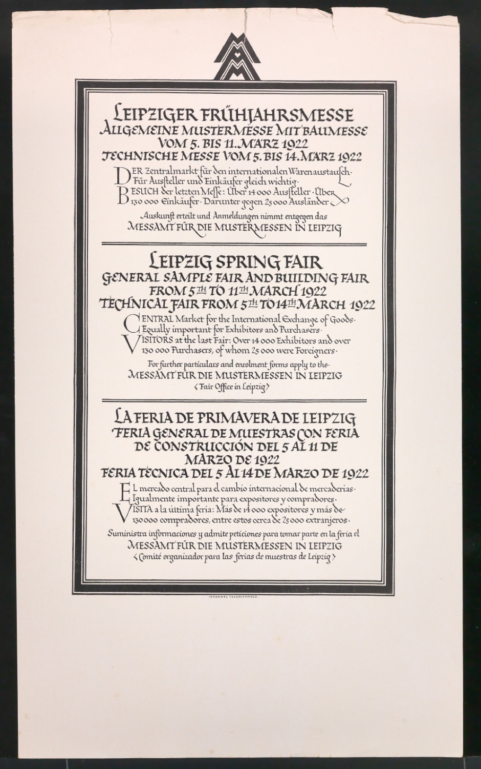 Probedrucke für Anzeigen Leipziger Messe — Blatt 125