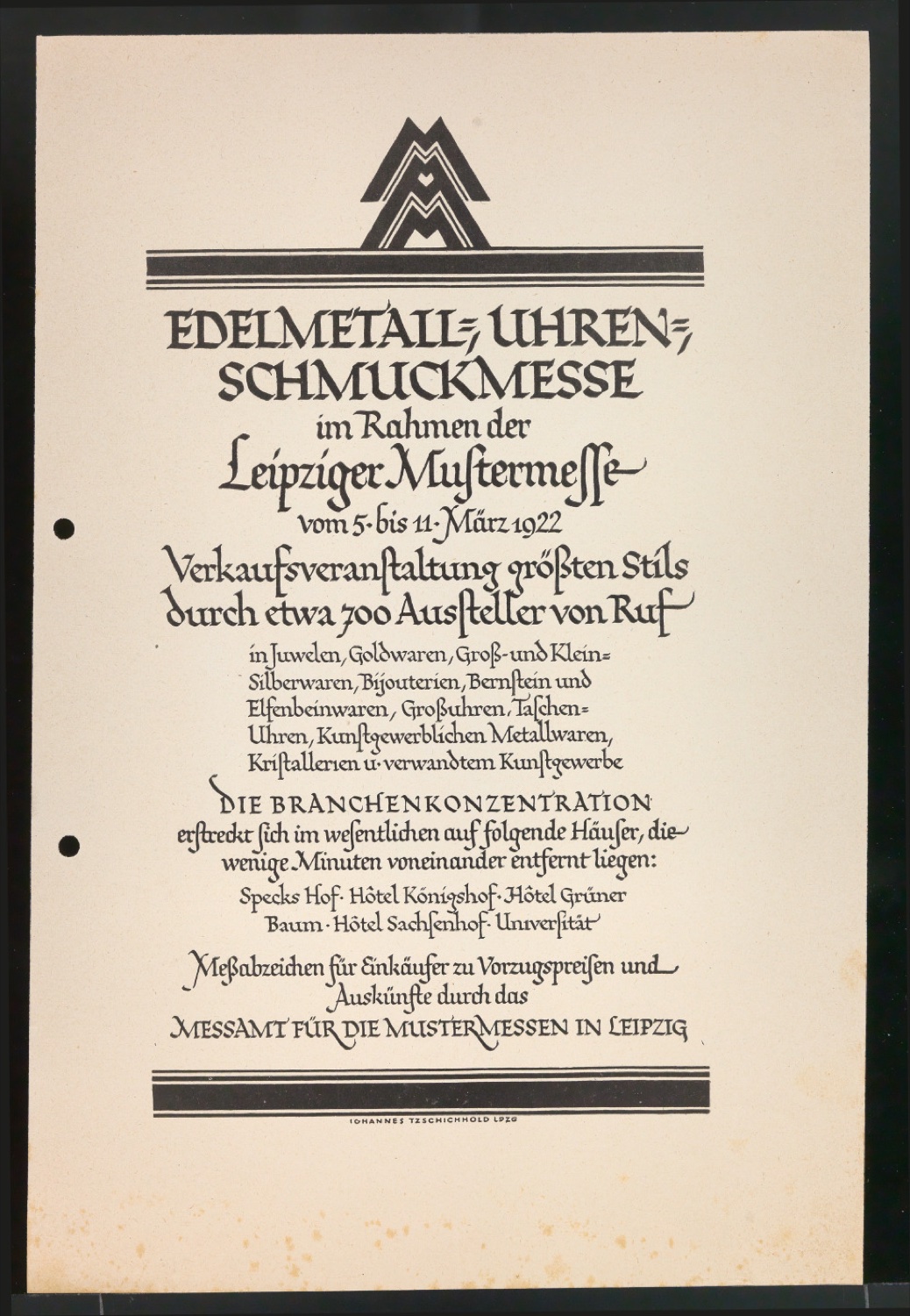 Probedrucke für Anzeigen Leipziger Messe — Blatt 129