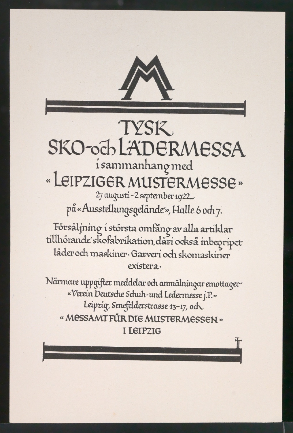 Probedrucke für Anzeigen Leipziger Messe — Blatt 131