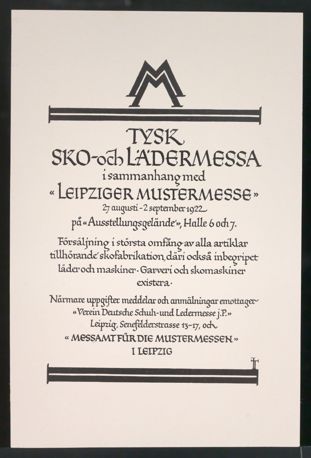 Probedrucke für Anzeigen Leipziger Messe — Blatt 133
