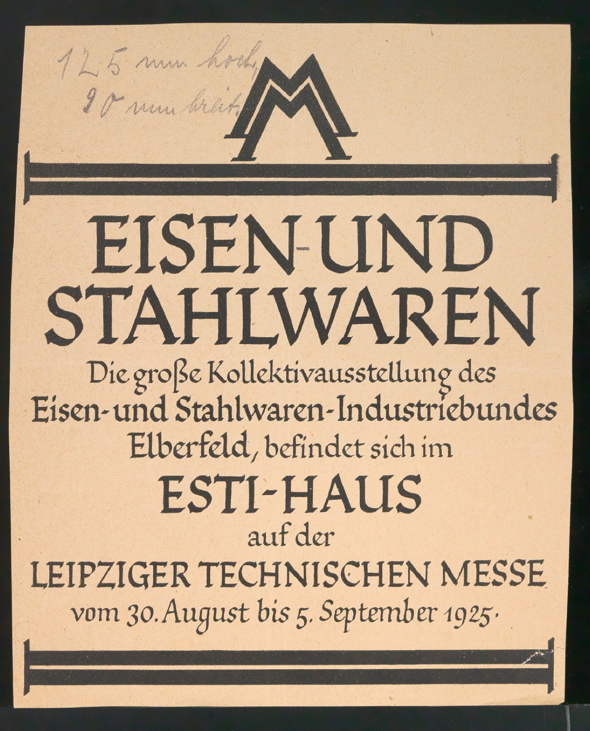 Probedrucke für Anzeigen Leipziger Messe — Blatt 135