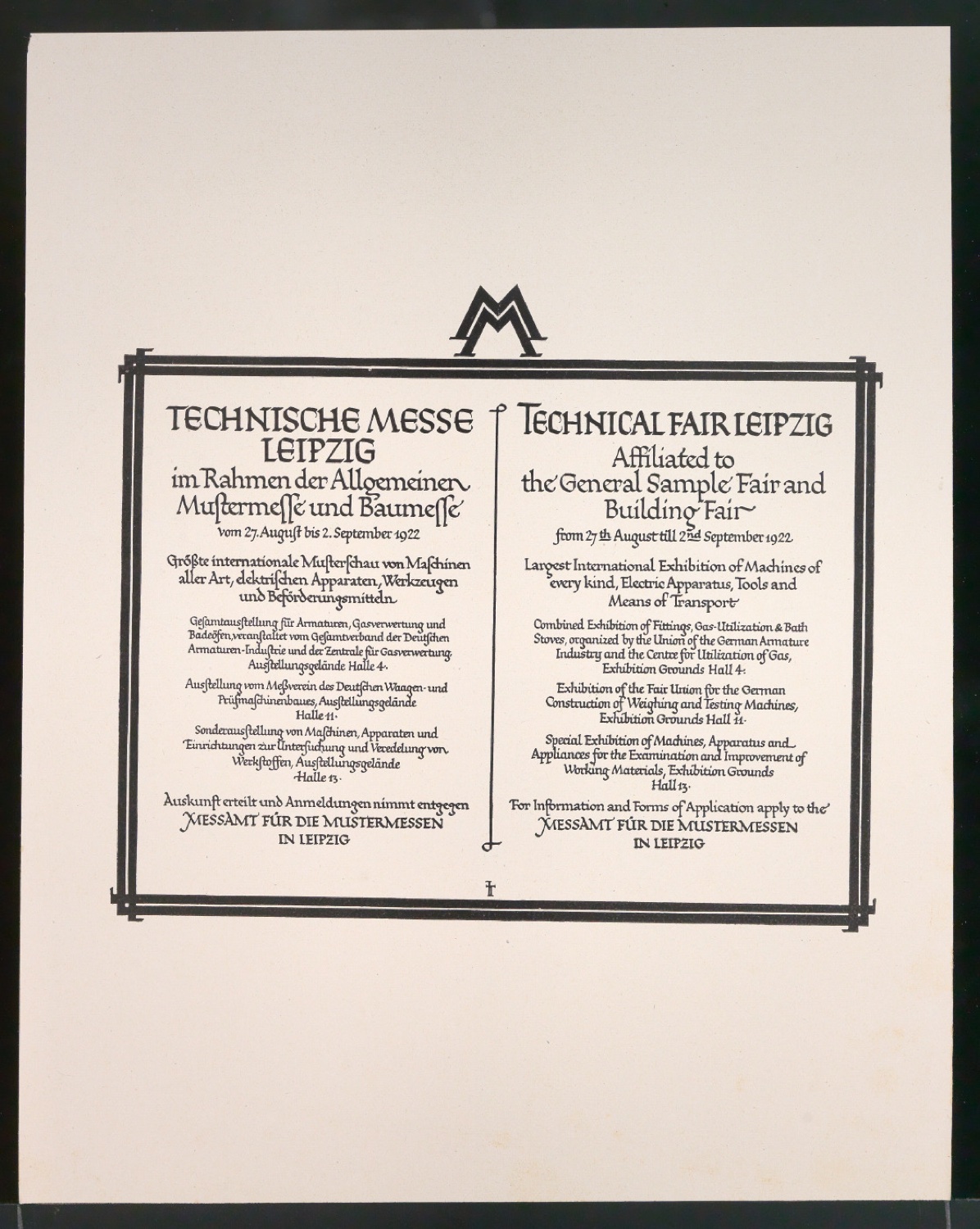 Probedrucke für Anzeigen Leipziger Messe — Blatt 141
