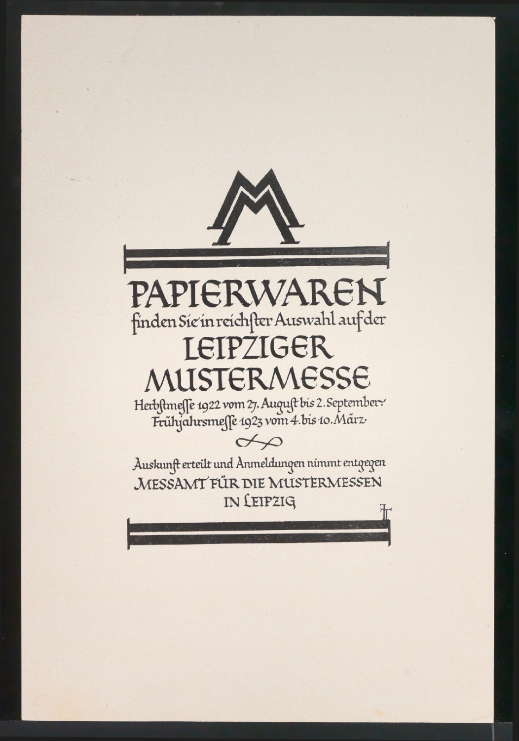 Probedrucke für Anzeigen Leipziger Messe — Blatt 153