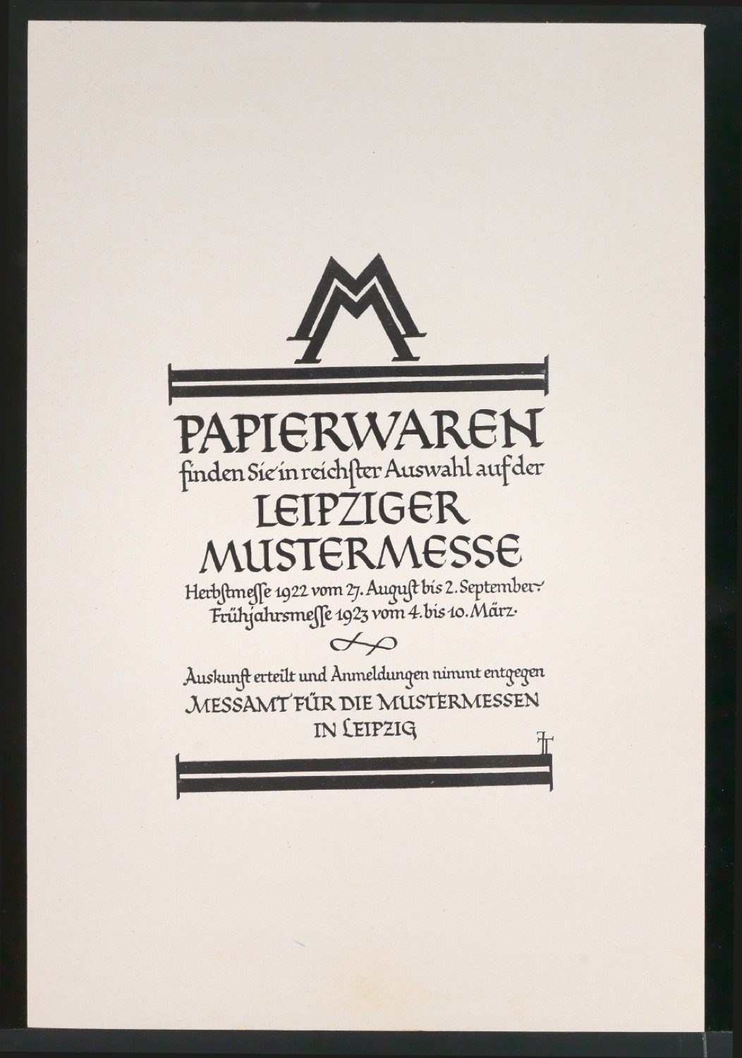 Probedrucke für Anzeigen Leipziger Messe — Blatt 155