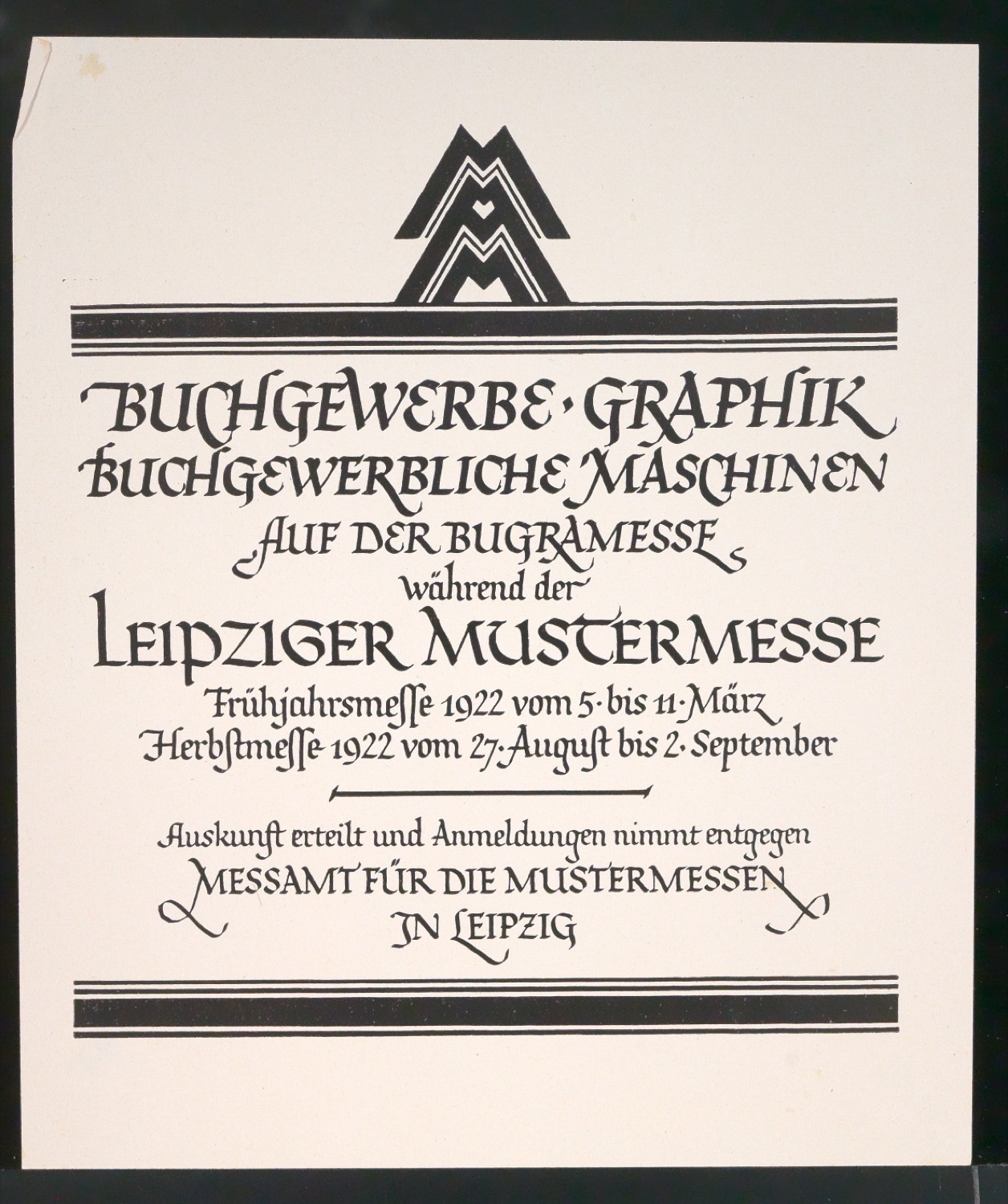 Probedrucke für Anzeigen Leipziger Messe — Blatt 159