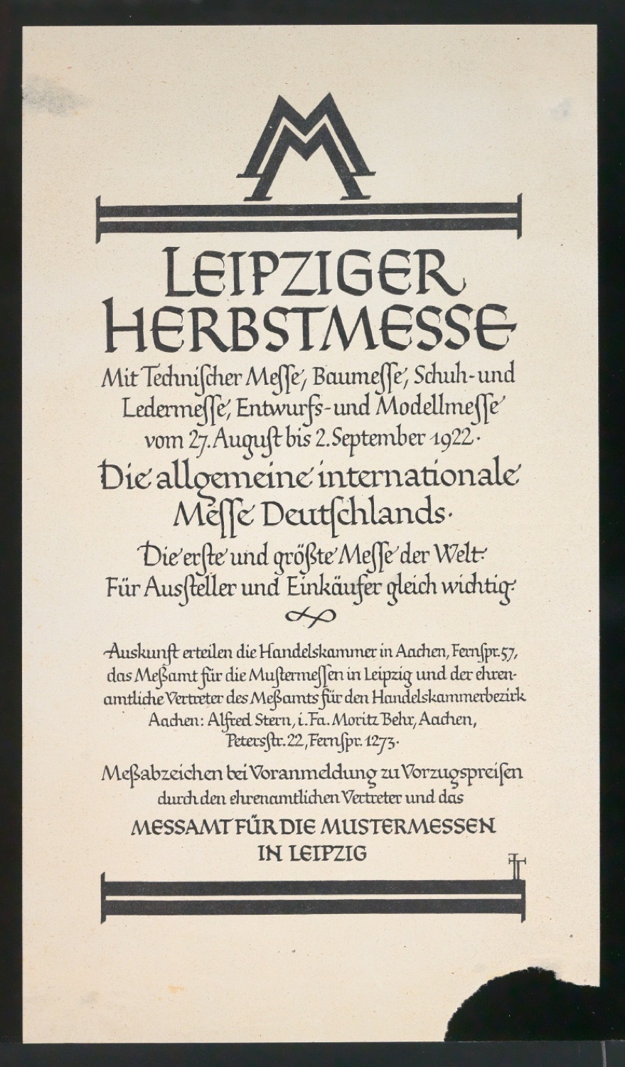 Probedrucke für Anzeigen Leipziger Messe — Blatt 161
