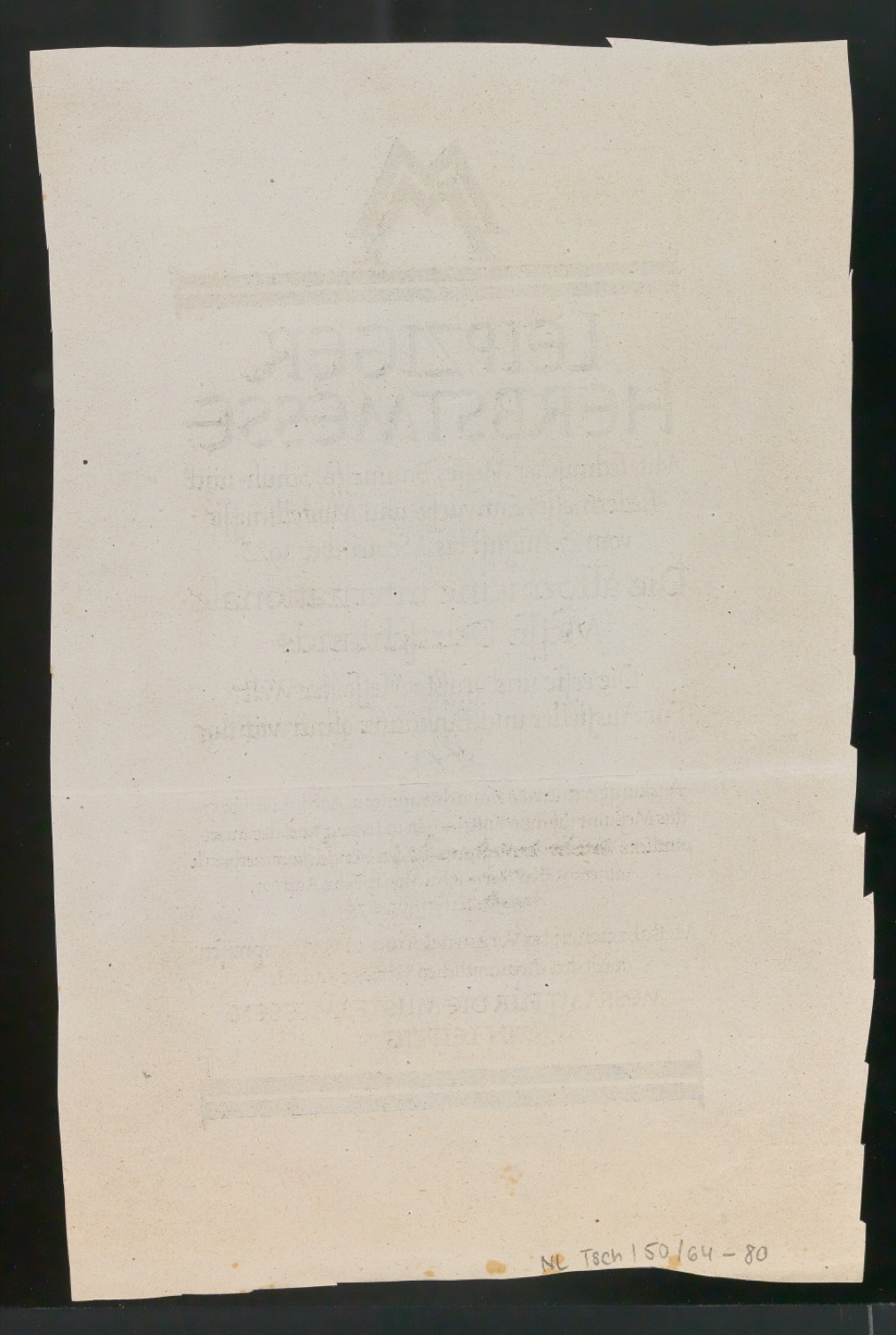 Probedrucke für Anzeigen Leipziger Messe — Blatt 164