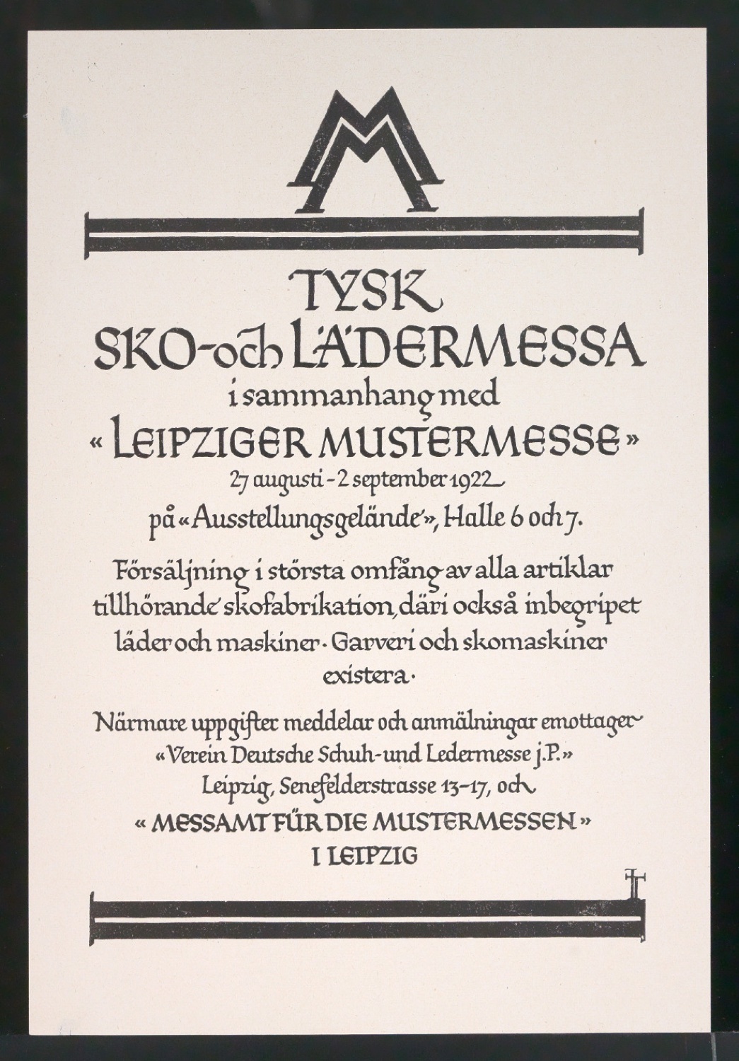 Probedrucke für Anzeigen Leipziger Messe — Blatt 221