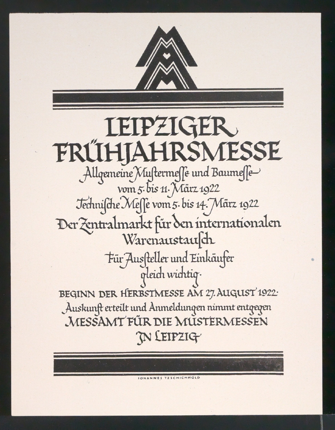 Probedrucke für Anzeigen Leipziger Messe — Blatt 225