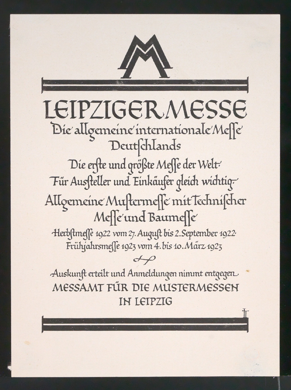 Probedrucke für Anzeigen Leipziger Messe — Blatt 227