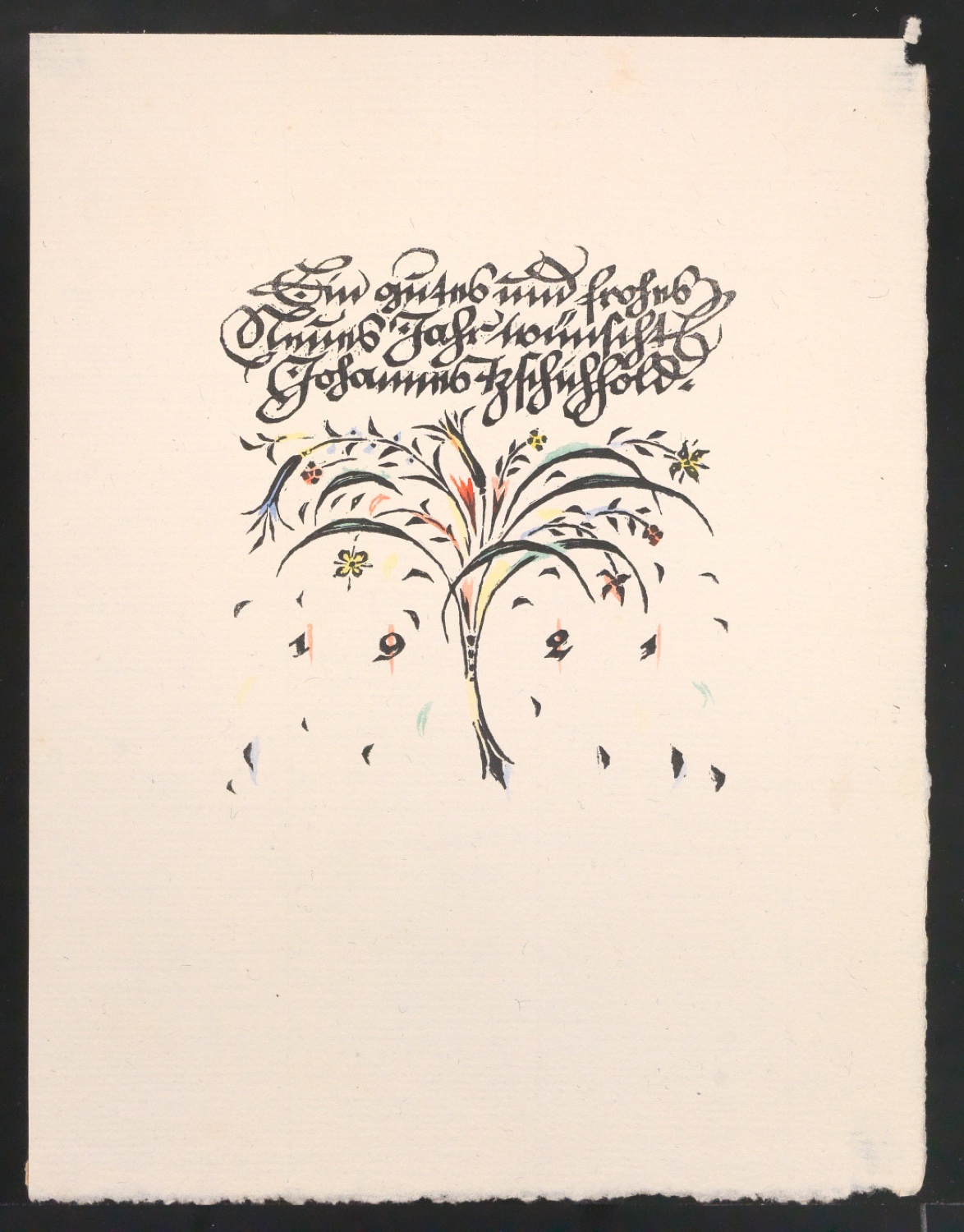 Ein gutes und frohes Neues Jahr wünscht Johannes Tzschichhold 1921 — Blatt 1
