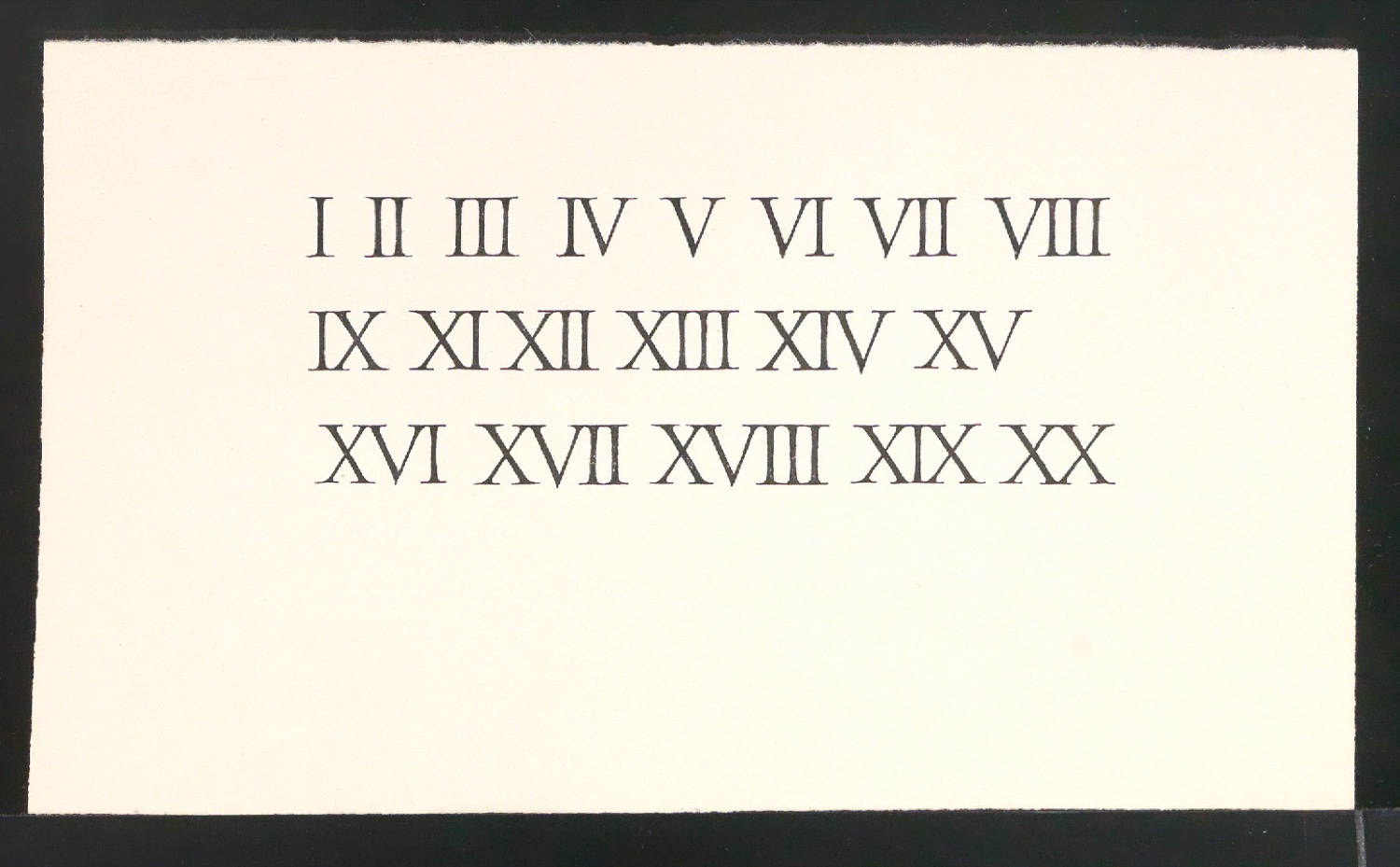 Probedrucke von Initialen, römischen Ziffern und Titelschild — Blatt 1