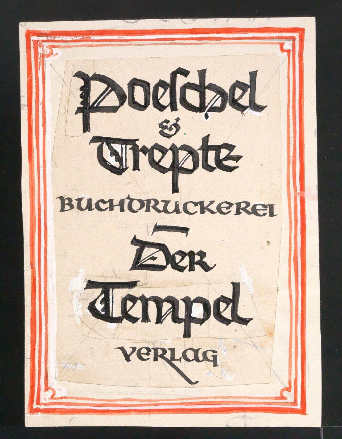 Entwurf für Werbeanzeige Poeschel & Trepte Buchdruckerei — Blatt 1