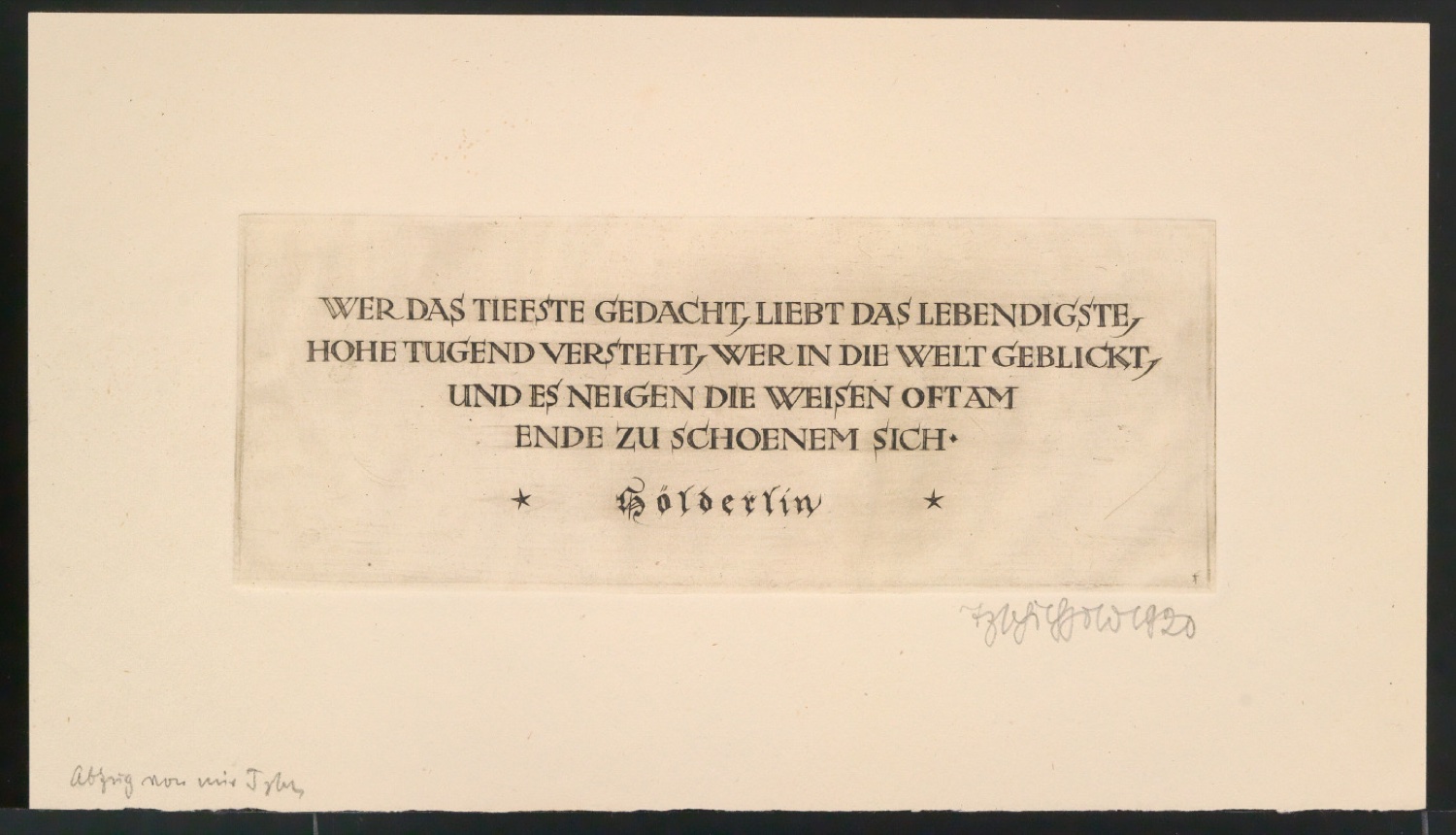 Wer das tiefste Gedacht, liebt das Lebendigste — Blatt 1