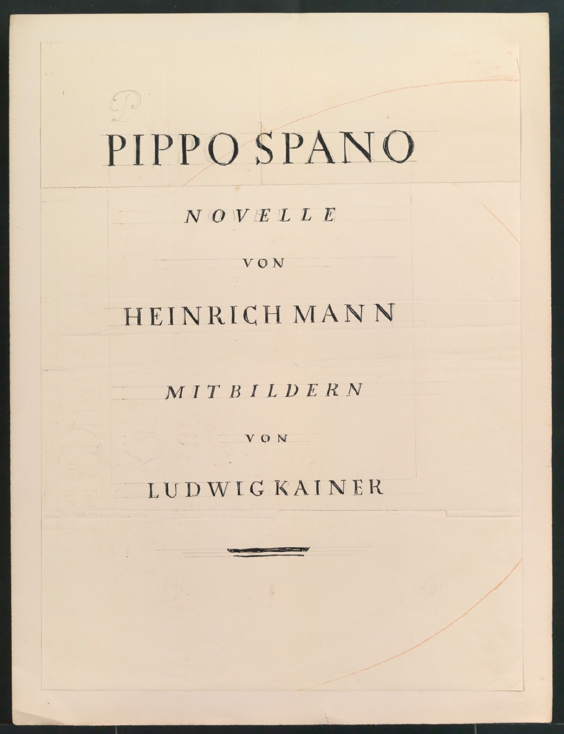 Entwurf für das Titelblatt von Pippo Spano — Blatt 1