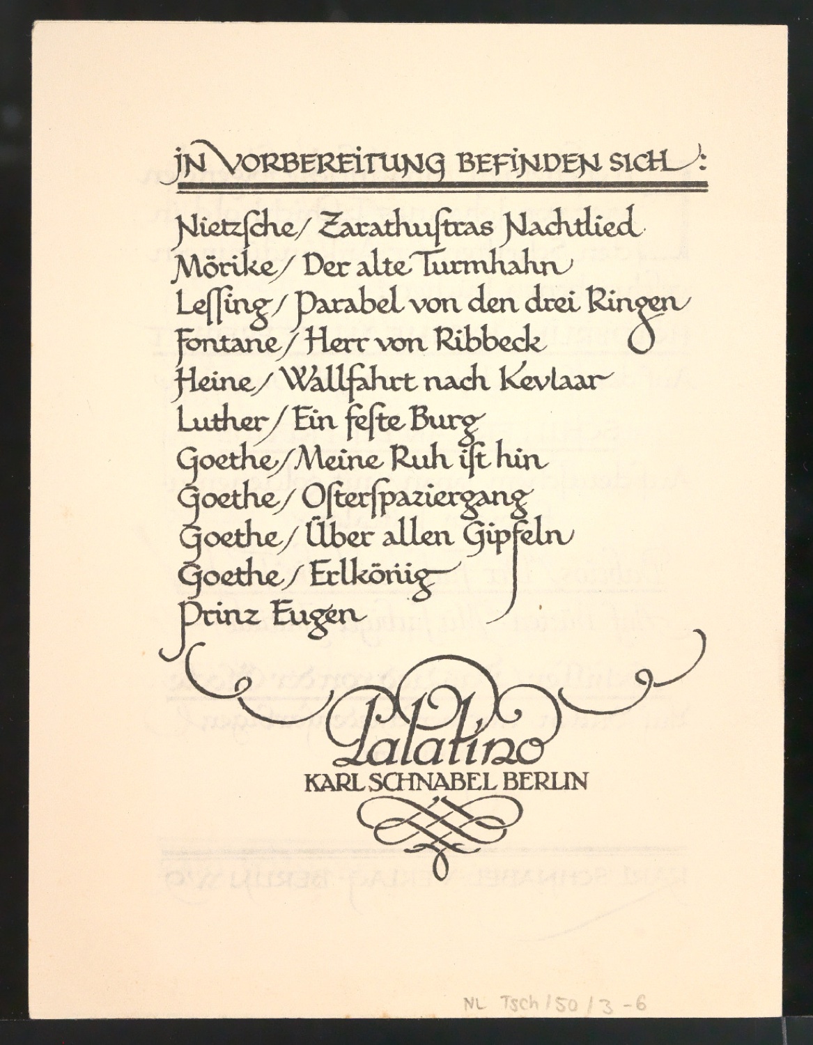 Handzettel für Palatino-Bücher — Blatt 3