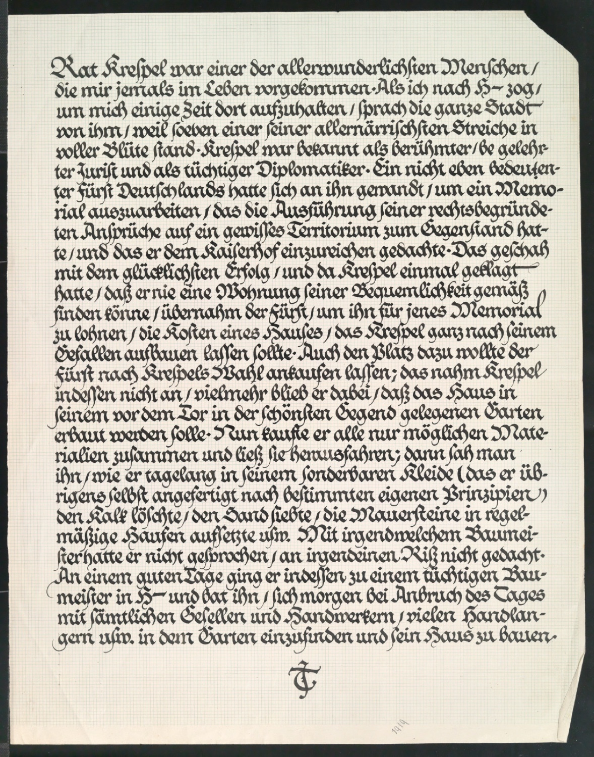 Kalligraphische Schreibübungen in Frakturschrift — Blatt 3