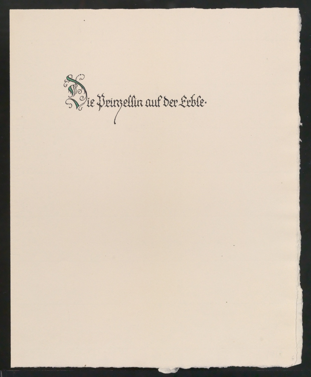 Titelblatt von Die Prinzessin auf der Erbse — Blatt 1