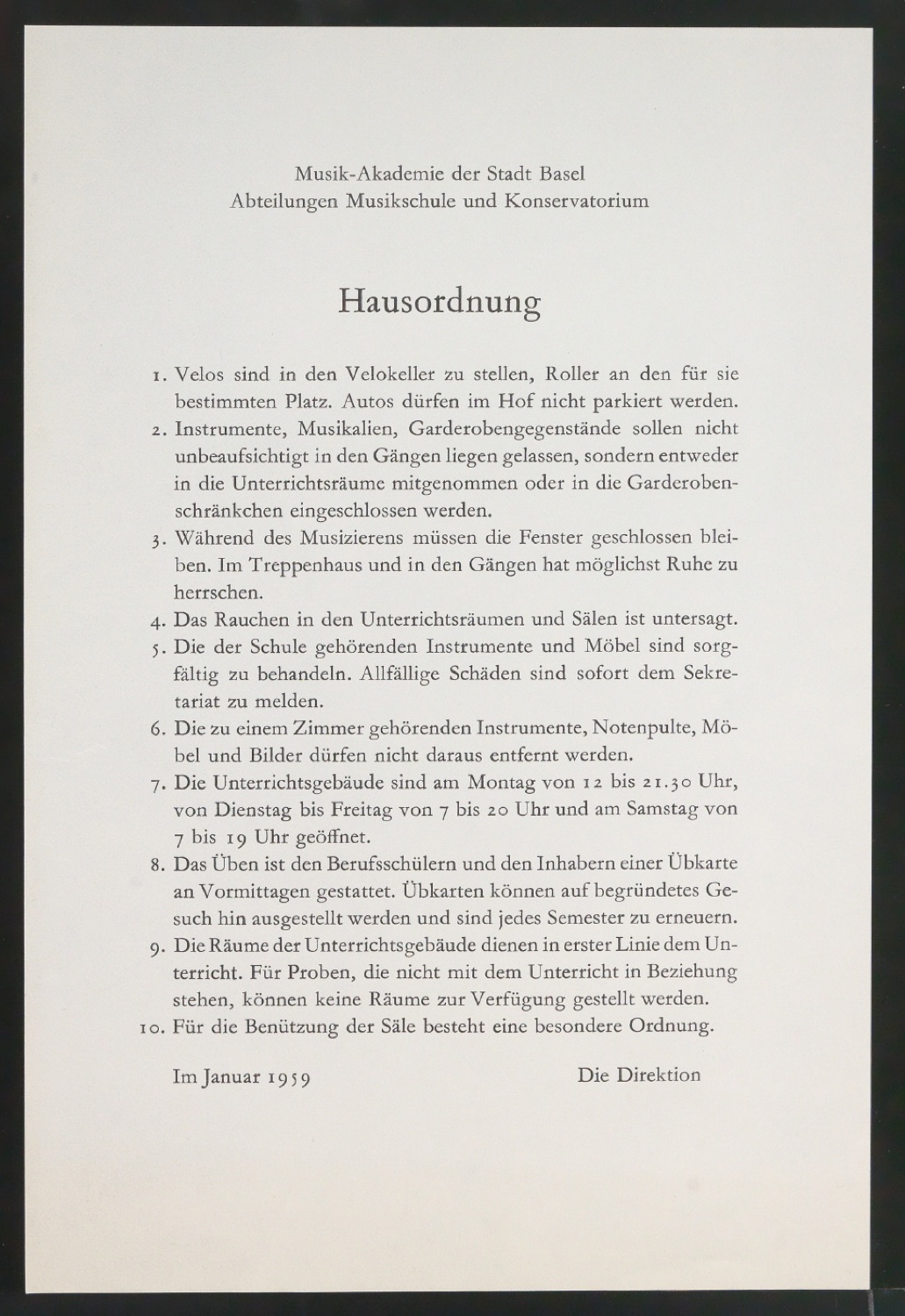 Hausordnung — Blatt 1