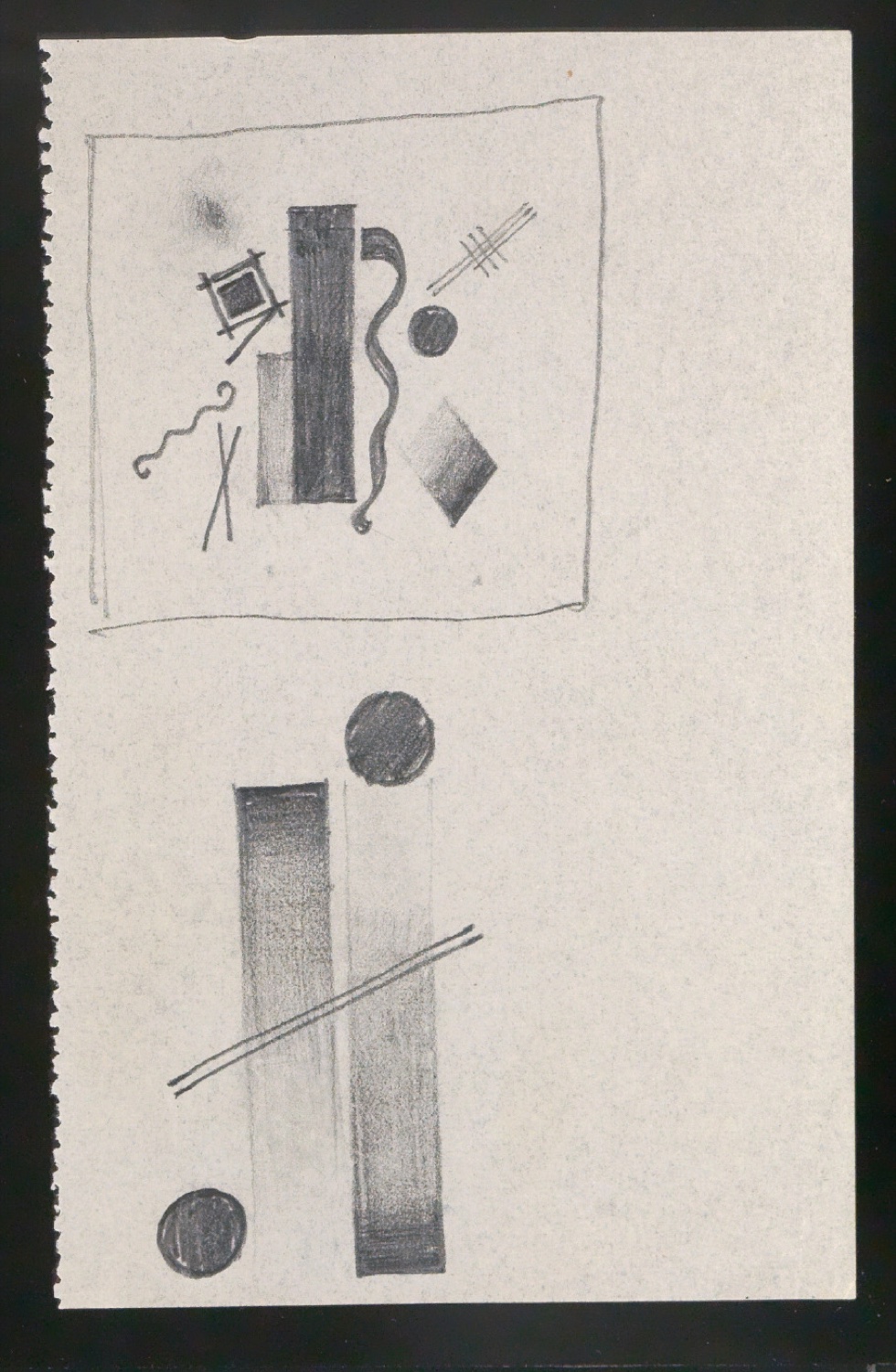 Konstruktivistische Bleistiftskizzen — Blatt 3