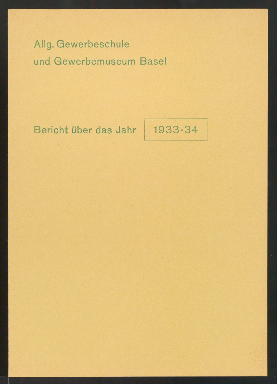Probedrucke von Umschlag für Bericht über das Jahr 1933-1934 — Blatt 4