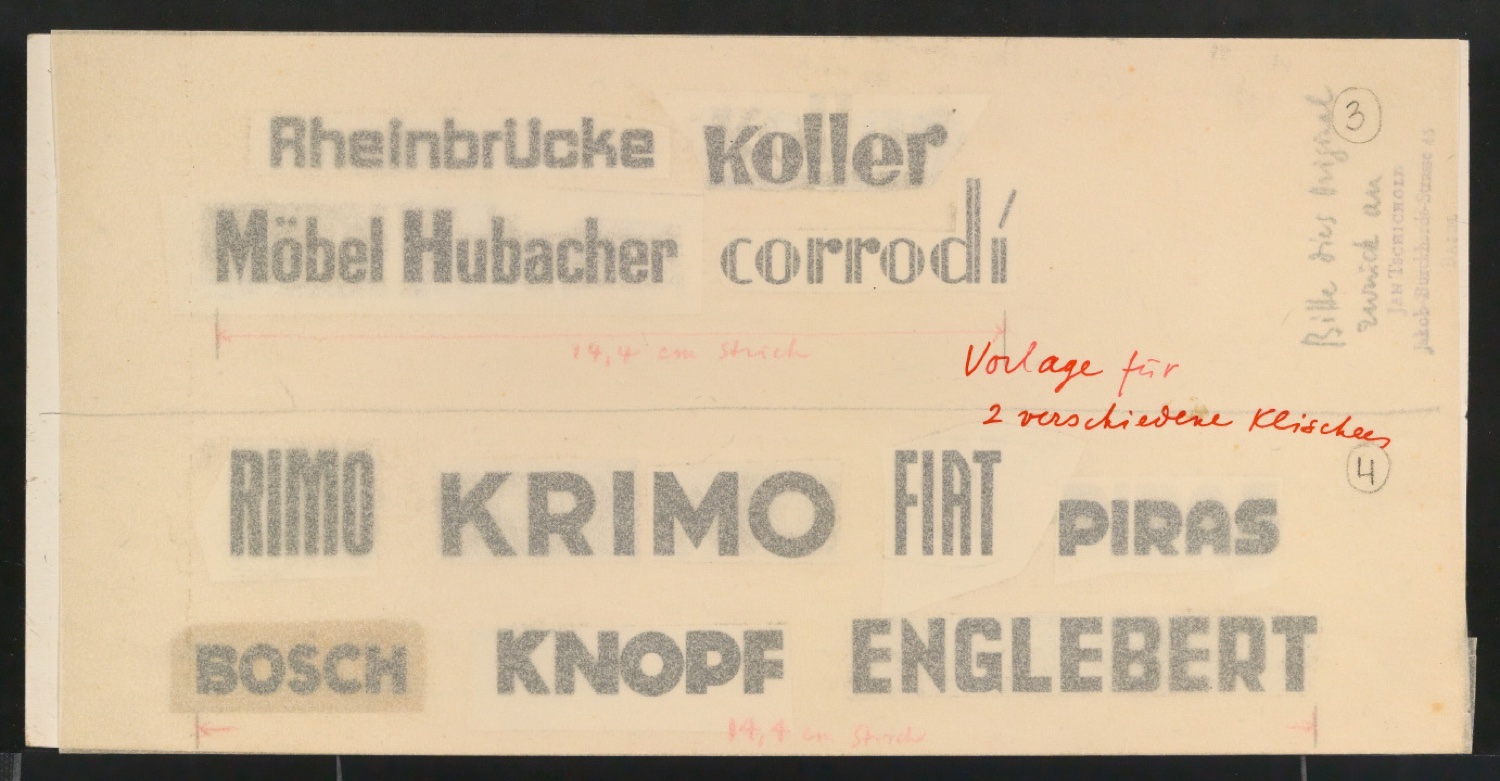 Montierte Klischeevorlagen für Illustrationen und Titelblatt von Meisterbuch der Schrift — Blatt 5