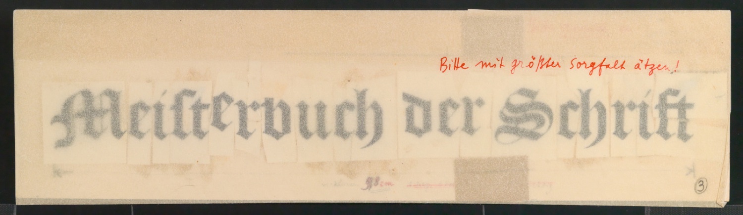 Montierte Klischeevorlagen für Illustrationen und Titelblatt von Meisterbuch der Schrift — Blatt 9